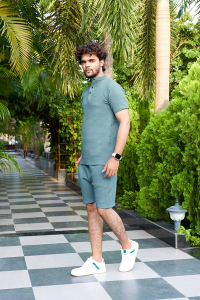 Men's Premium Sugarcane Fabric C-Green Co-Ord Set.