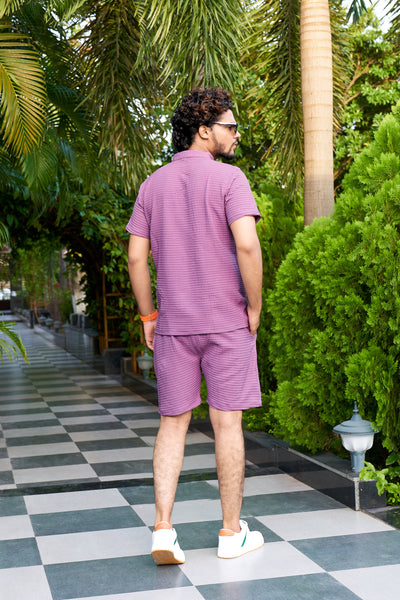 Men's Premium Sugarcane Fabric Purple Co-Ord Set.
