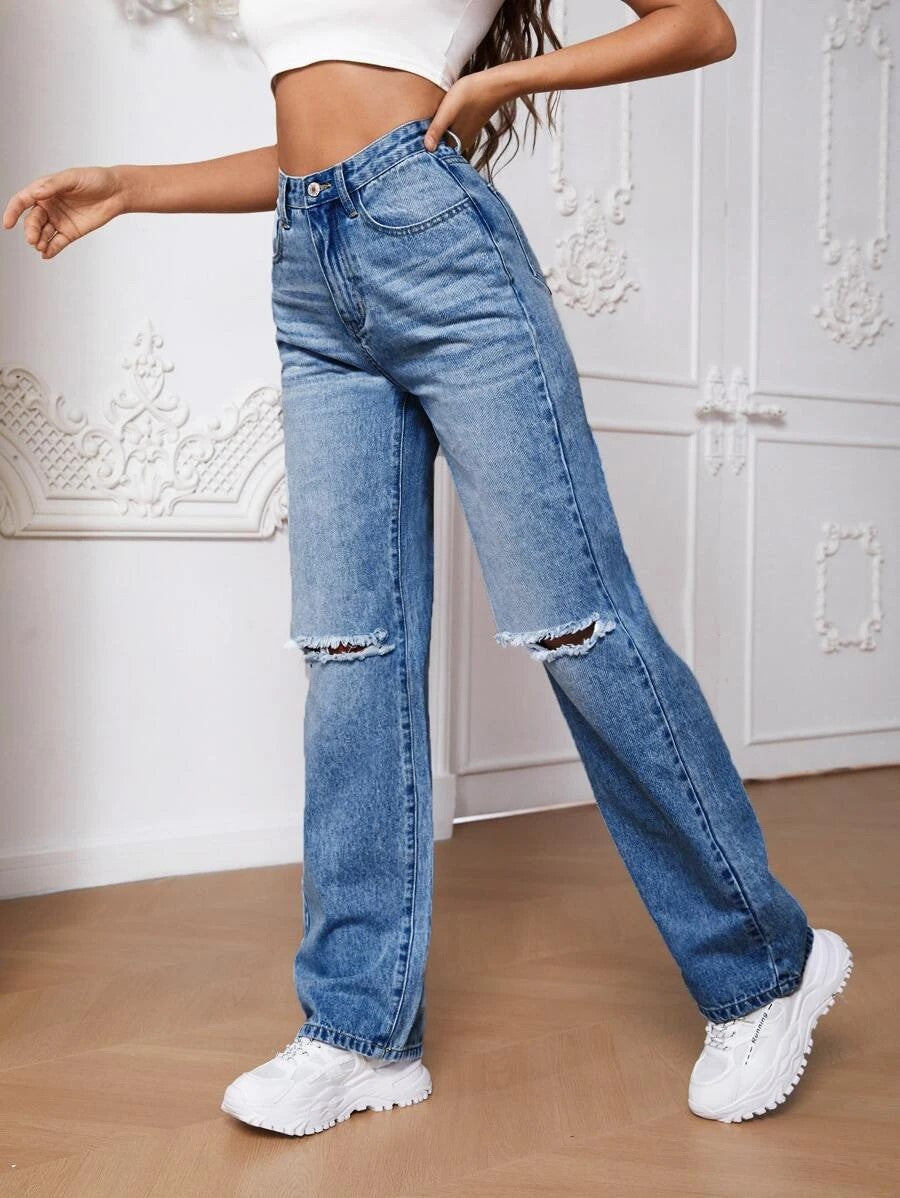 MEELANA Women's Black 2 CUT Jeans