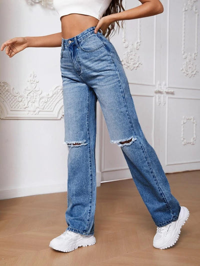 MEELANA Women's Black 2 CUT Jeans