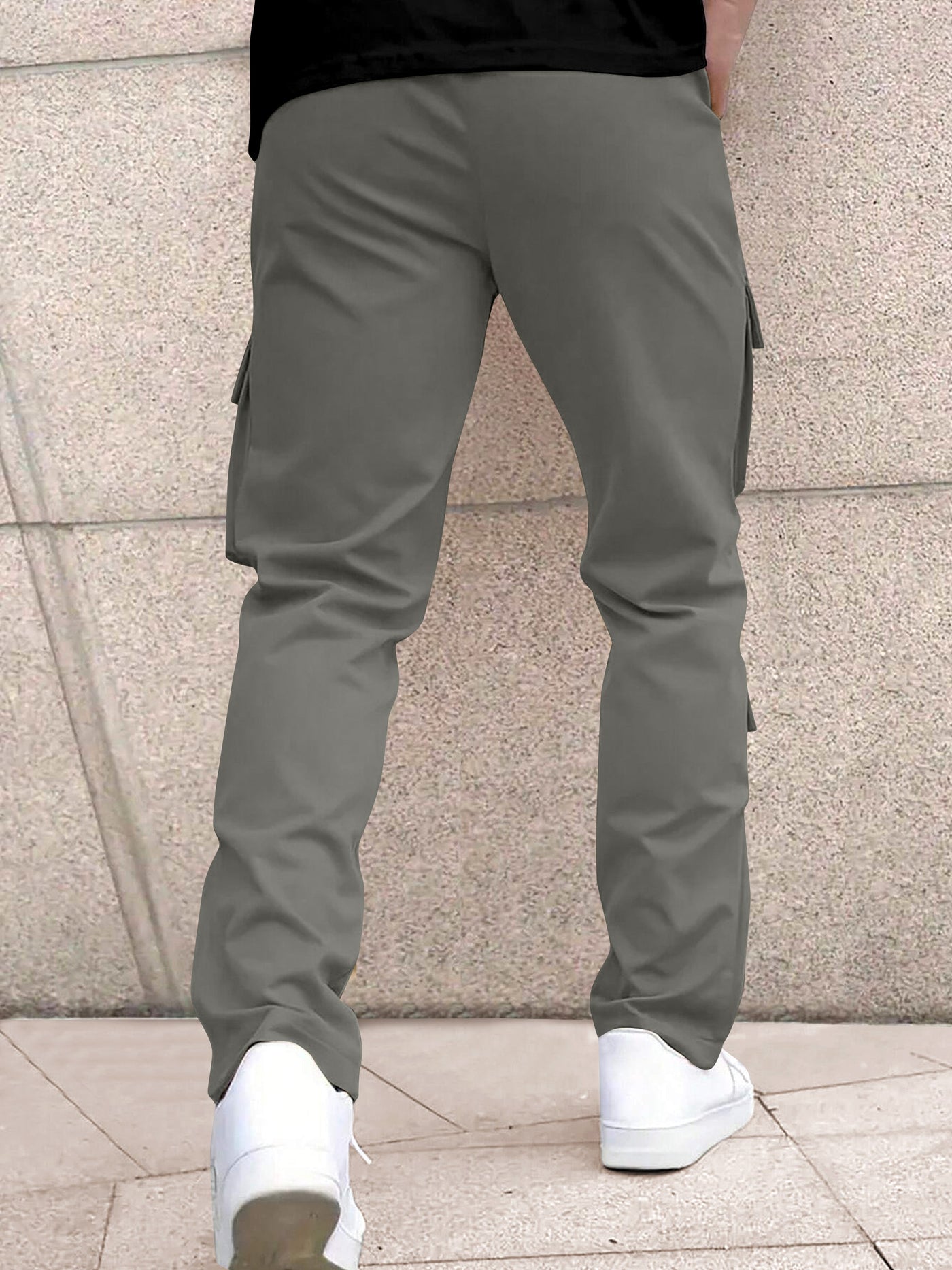 Men’s Classic Tie Pocket Track Pants.Men's Stretch Fit Trousers.Simple Casual Straight Leg Cargo Pants for Men.