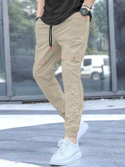 Cargo Cotton Pants in Black and Cream.Cargos for Men.Track Pant for Boys amd Men.Oversize Cargo Trouser.Men's Oversized Cargo Utility Joggers.Multi Poket pent.