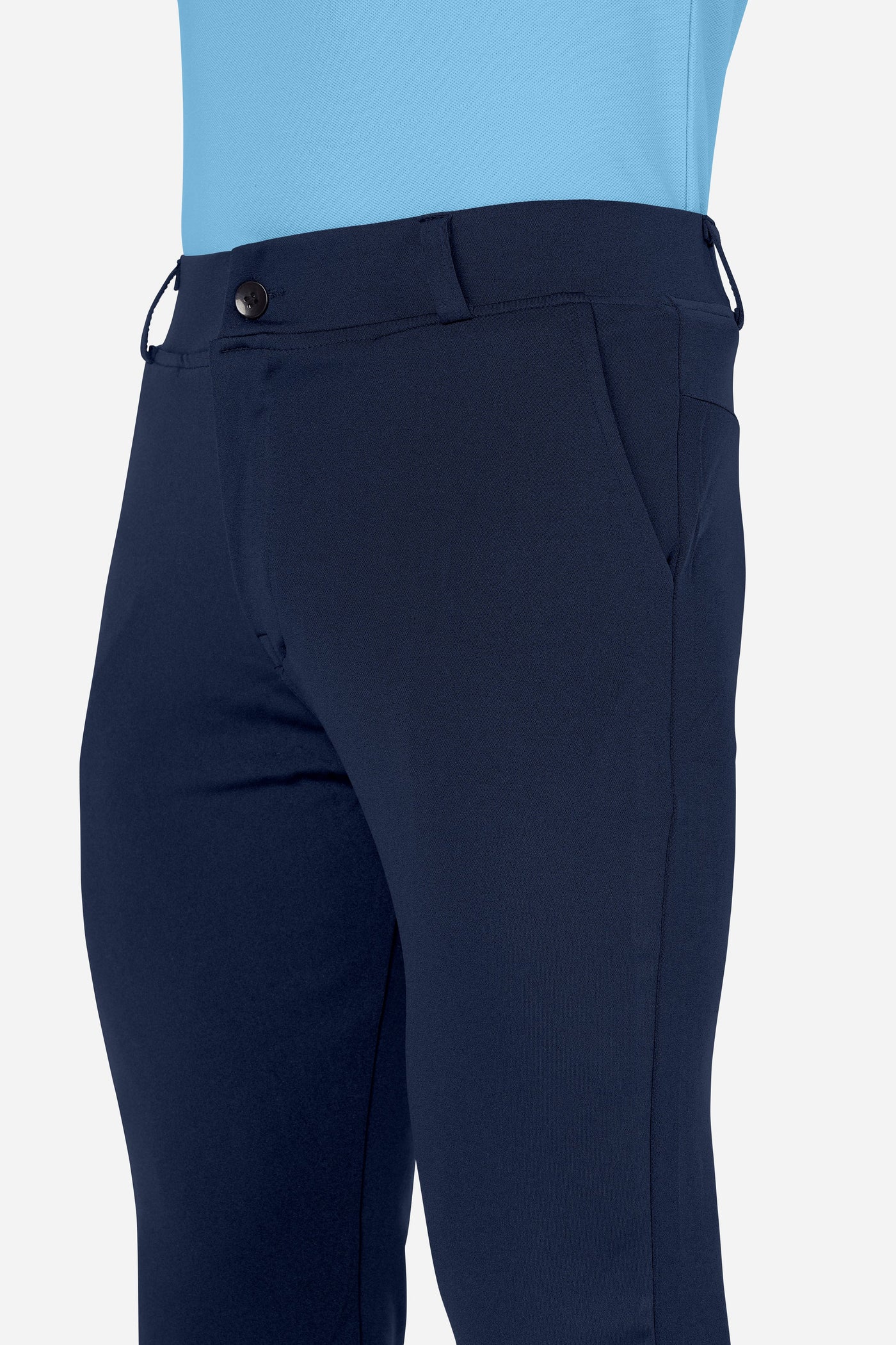 Formal Stretchable Navy Blue Pant with Expandable Waist for Men. Regular Fit, Flat Front, Premium Lycra Fabric Pants for Office, Party and Casual Wear