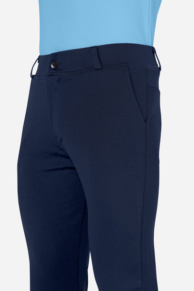 Formal Stretchable Navy Blue Pant with Expandable Waist for Men. Regular Fit, Flat Front, Premium Lycra Fabric Pants for Office, Party and Casual Wear