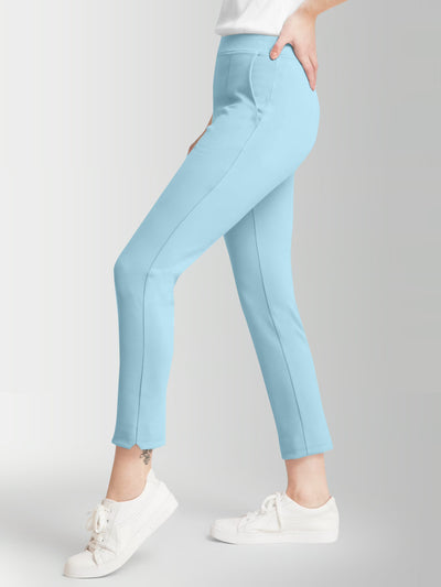Women's Sky Skinny Fit High Rise Clean Look Regular Length Stretchable Trouser.Track Pant.Jogger.Pant.Body Fit Pent.Formal Trouser.