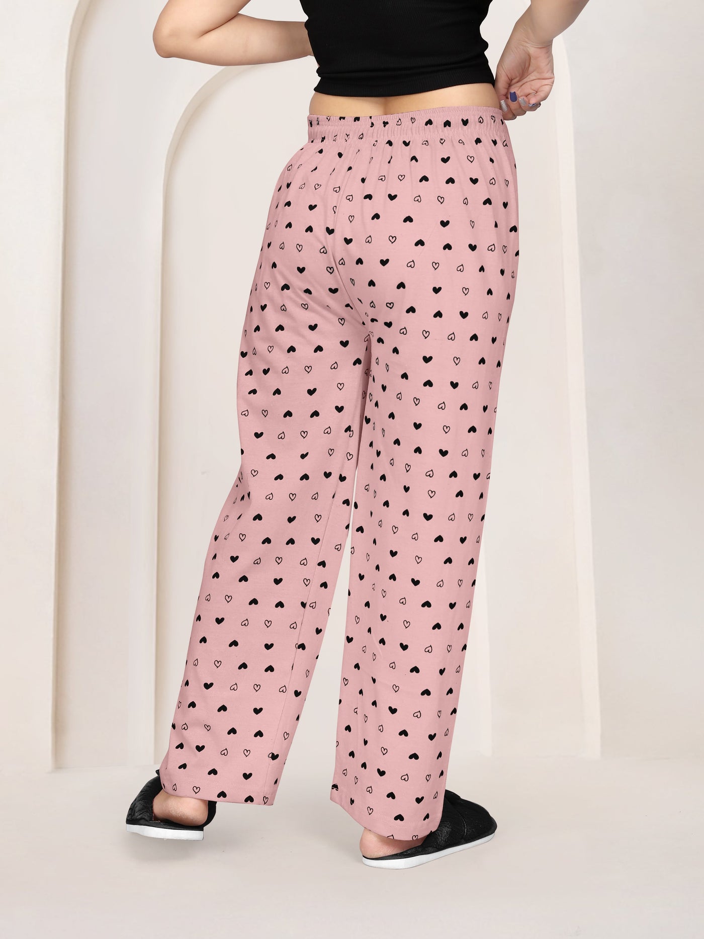 Women Printed Regular Fit Pyjamas(Maroon/Baby Pink)(Pack Of 2)