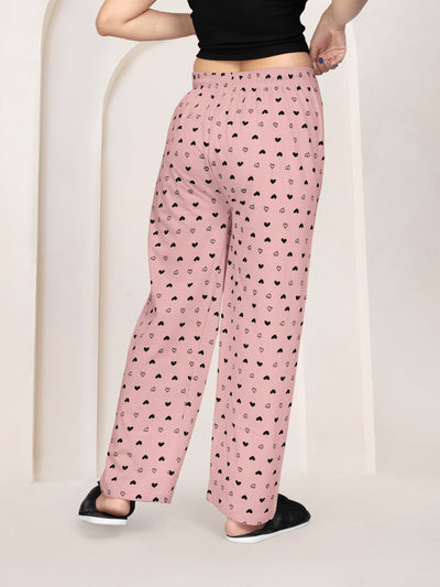 Women Printed Regular Fit Pyjamas(Maroon/Baby Pink)(Pack Of 2)