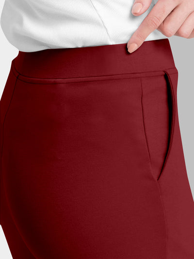 Women's Maroon Skinny Fit High Rise Clean Look Regular Length Stretchable Trouser.Track Pant.Jogger.Pant.Body Fit Pent.Formal Trouser.