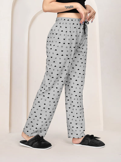 Women Printed Regular Fit Pyjamas(Navy Blue/Light Grey)(Pack Of 2)
