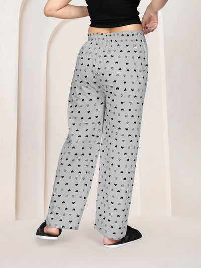 Women Printed Regular Fit Pyjamas(Navy Blue/Light Grey)(Pack Of 2)