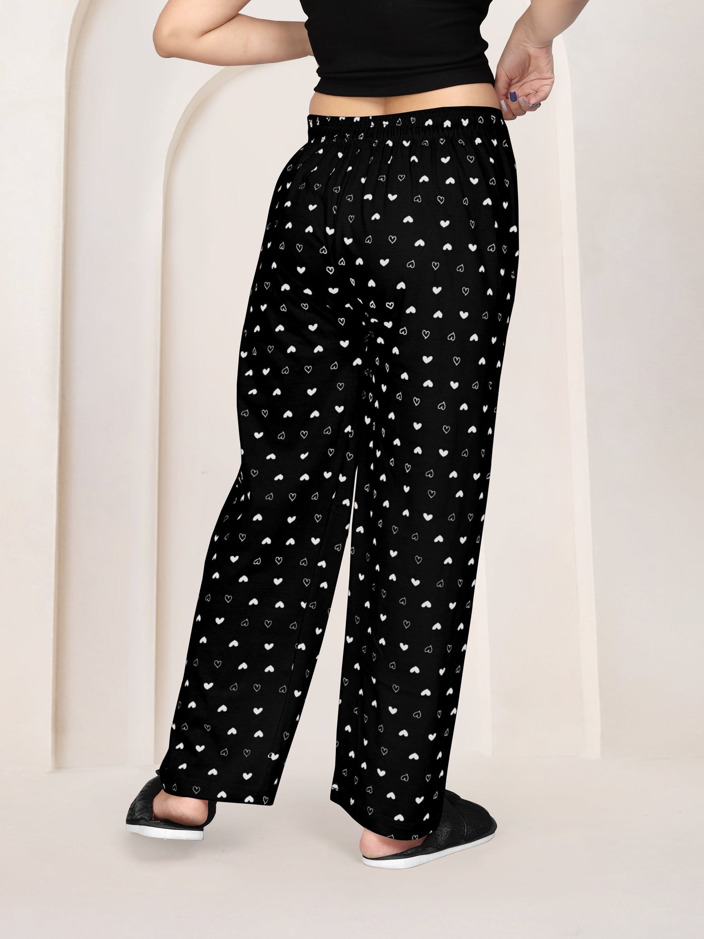 Women Printed Regular Fit Pyjamas(Black/Navy Blue)(Pack Of 2)