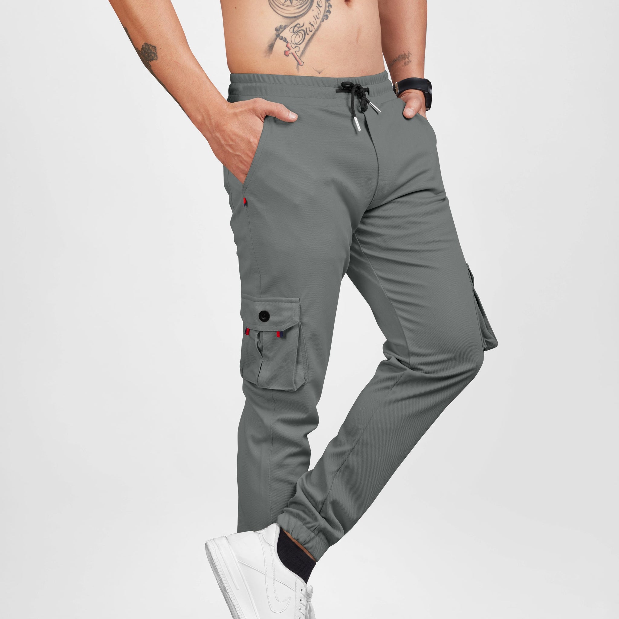 Men Dark Grey Cargo || Men Cargo Pants || Men Cargo Pants Cotton || Cargos for Men || 6 Poket
