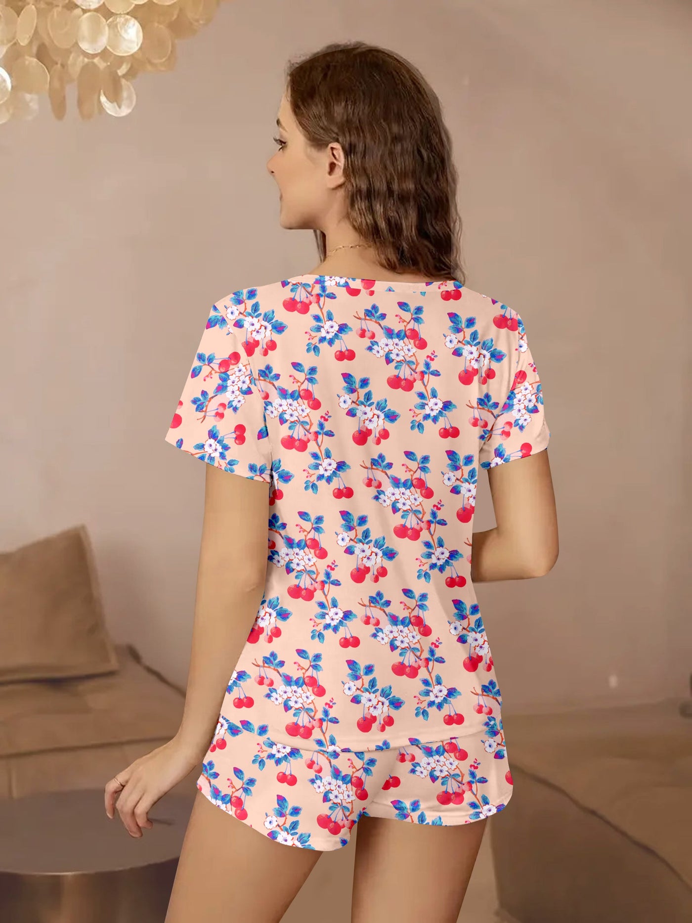 Women Printed Night Suit Set.