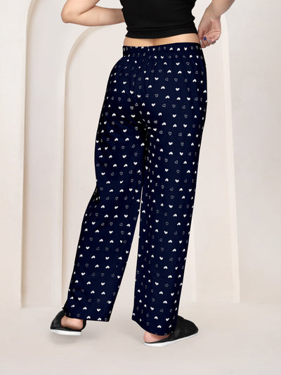 Women Printed Regular Fit Pyjamas(Navy Blue/Baby Pink)(Pack Of 2)