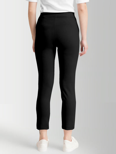 Women's Black Skinny Fit High Rise Clean Look Regular Length Stretchable Trouser.Track Pant.Jogger.Pant.Body Fit Pent.Formal Trouser.