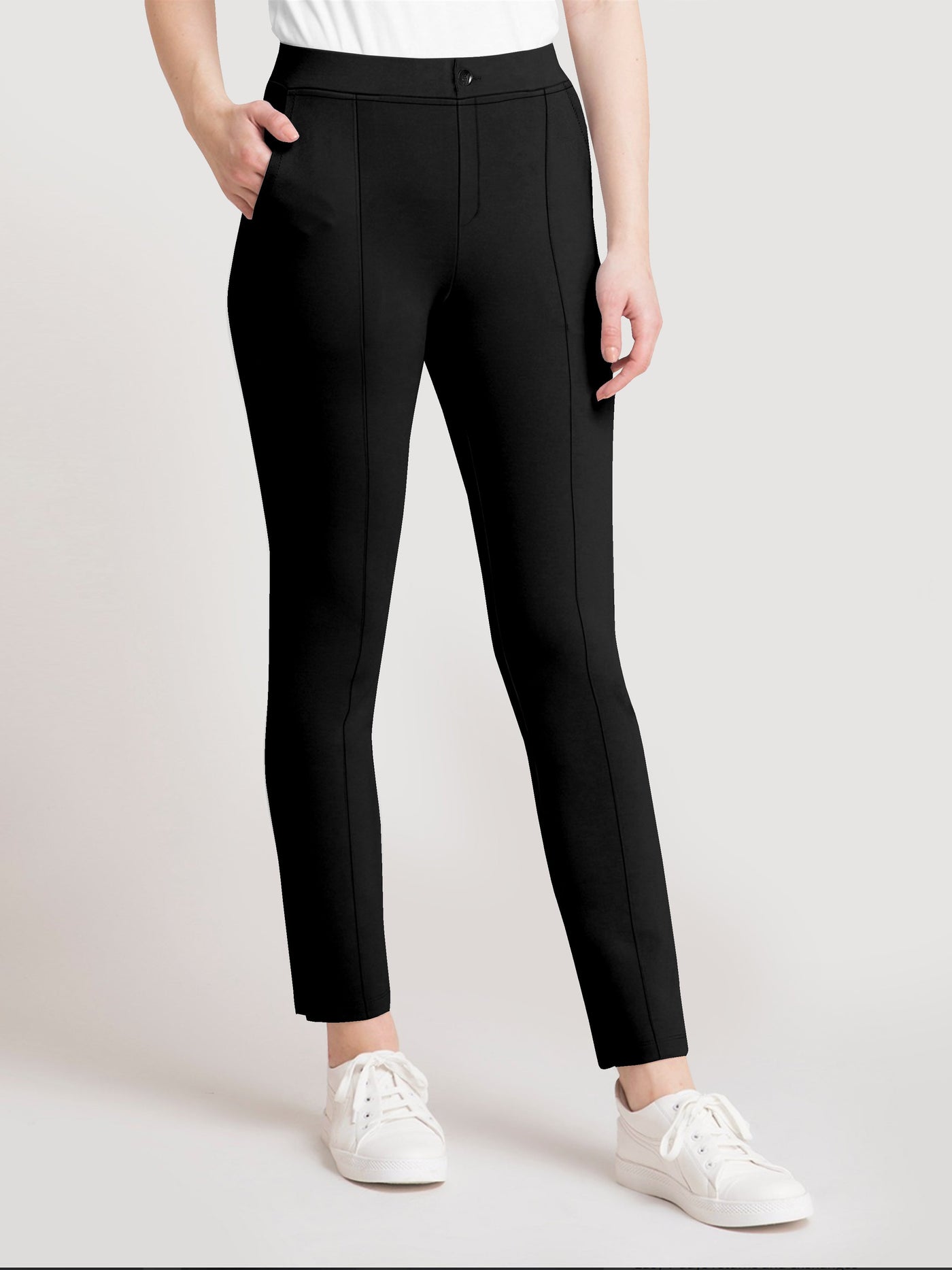 Women's Black Skinny Fit High Rise Clean Look Regular Length Stretchable Trouser.Track Pant.Jogger.Pant.Body Fit Pent.Formal Trouser.