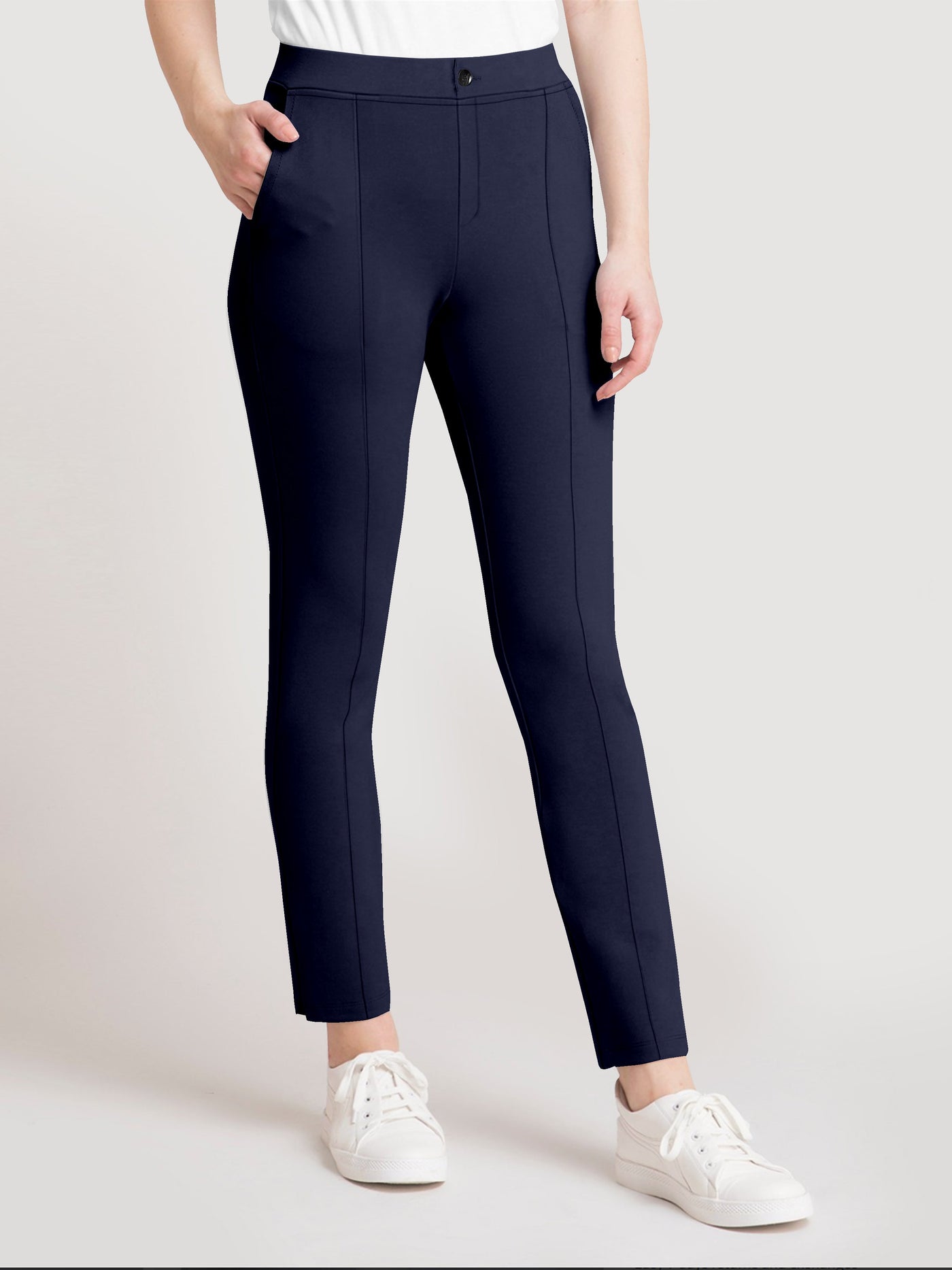 Women's Blue Skinny Fit High Rise Clean Look Regular Length Stretchable Trouser.Track Pant.Jogger.Pant.Body Fit Pent.Formal Trouser.