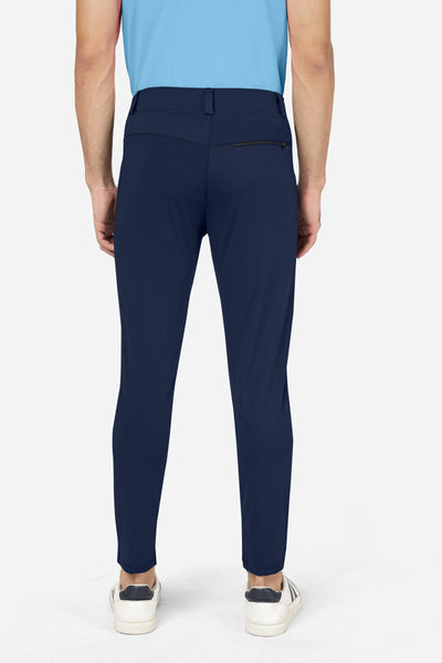 Formal Stretchable Navy Blue Pant with Expandable Waist for Men. Regular Fit, Flat Front, Premium Lycra Fabric Pants for Office, Party and Casual Wear