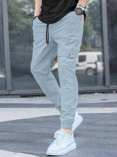 Cargo Cotton Pants in Black and Sky.Cargos for Men.Track Pant for Boys amd Men.Oversize Cargo Trouser.Men's Oversized Cargo Utility Joggers.Multi Poket pent.