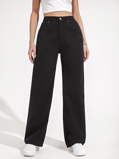 MEELANA Women's Wide Leg Fit High Rise Jeans