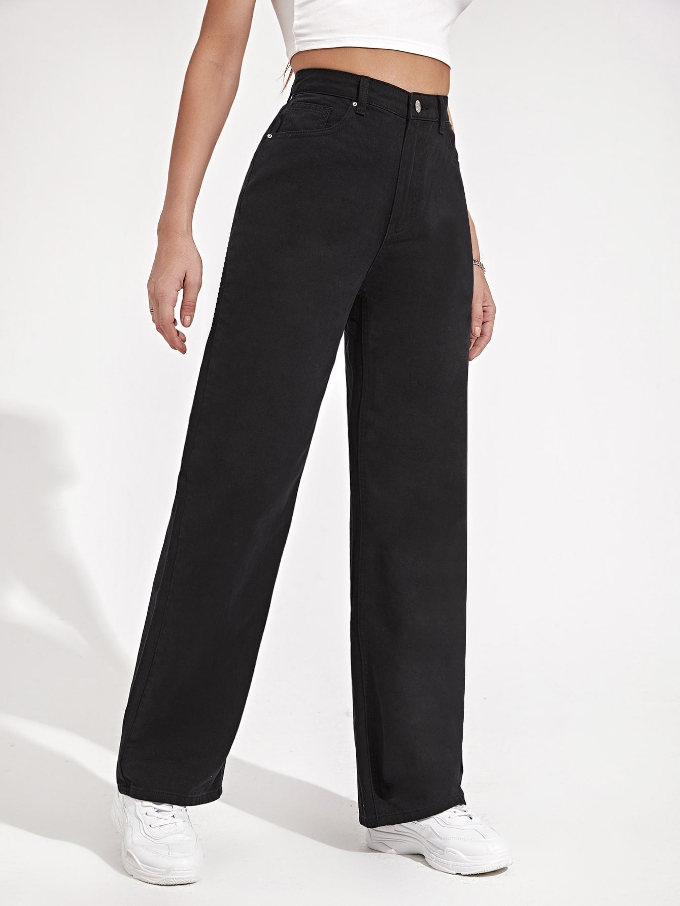 MEELANA Women's Wide Leg Fit High Rise Jeans