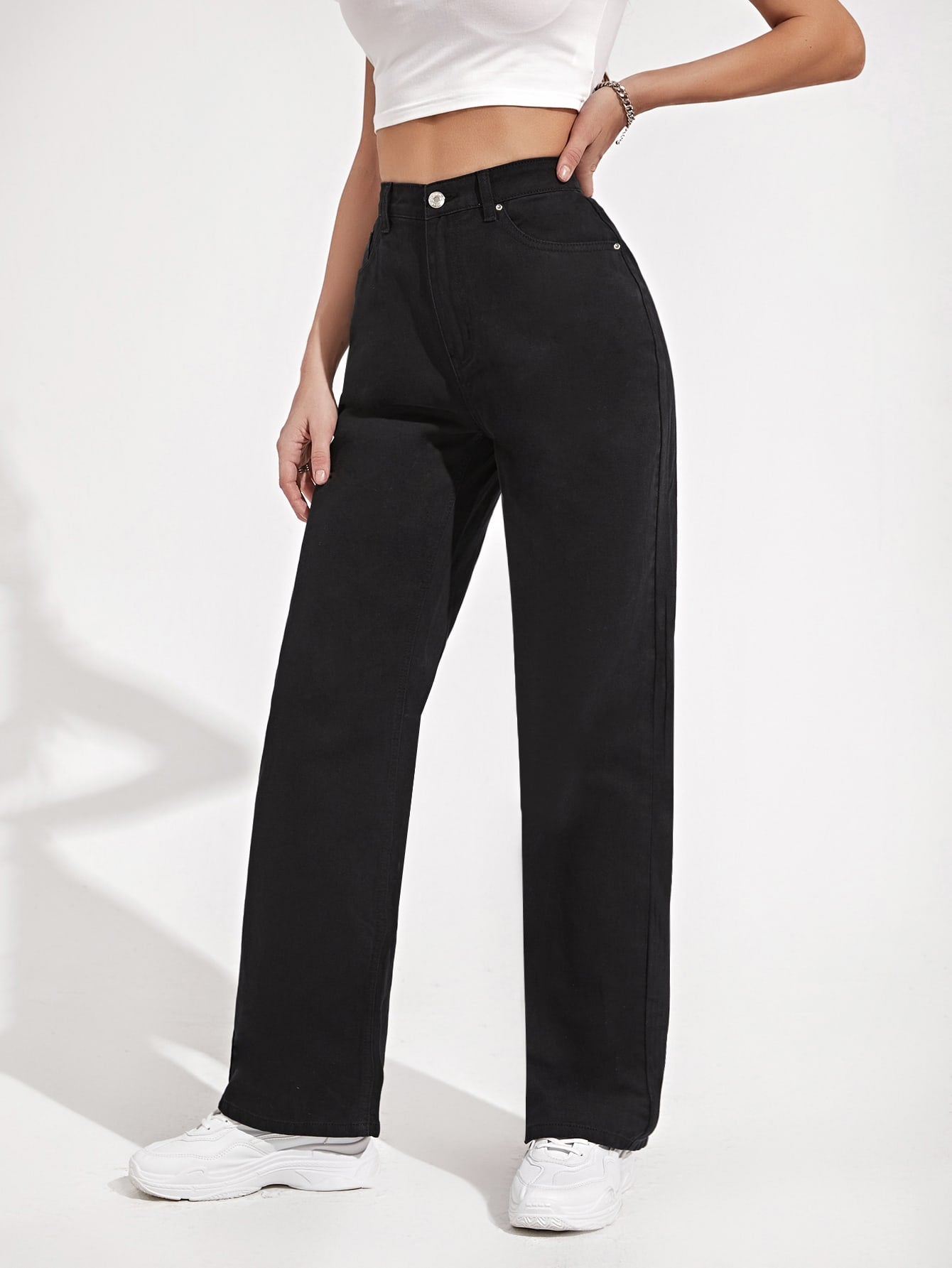 MEELANA Women's Wide Leg Fit High Rise Jeans