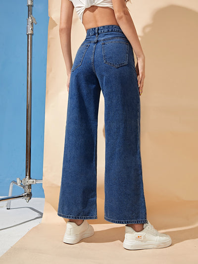 MEELANA Women's Wide Leg Fit High Rise Jeans