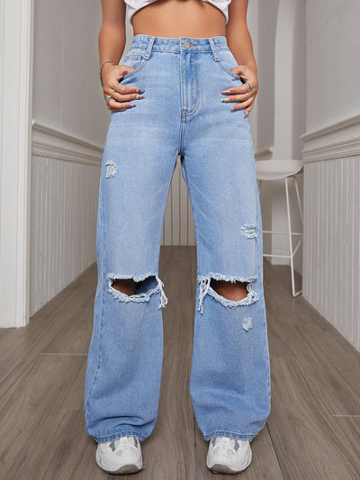 MEELANA Women's Black 2 CUT Jeans