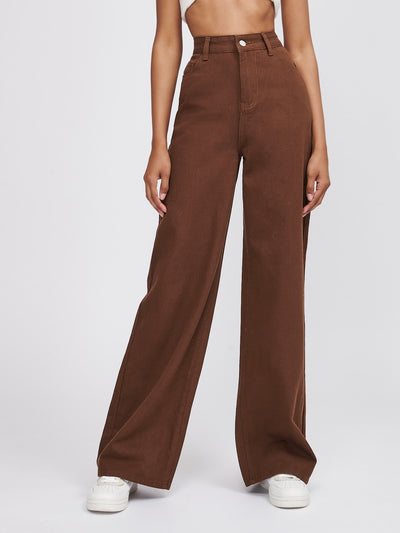 MEELANA Women's Wide Leg Fit High Rise Jeans