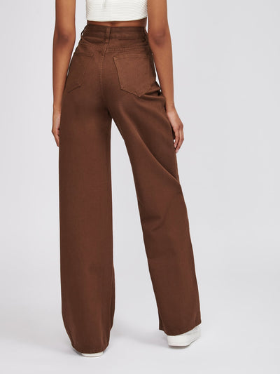 MEELANA Women's Wide Leg Fit High Rise Jeans
