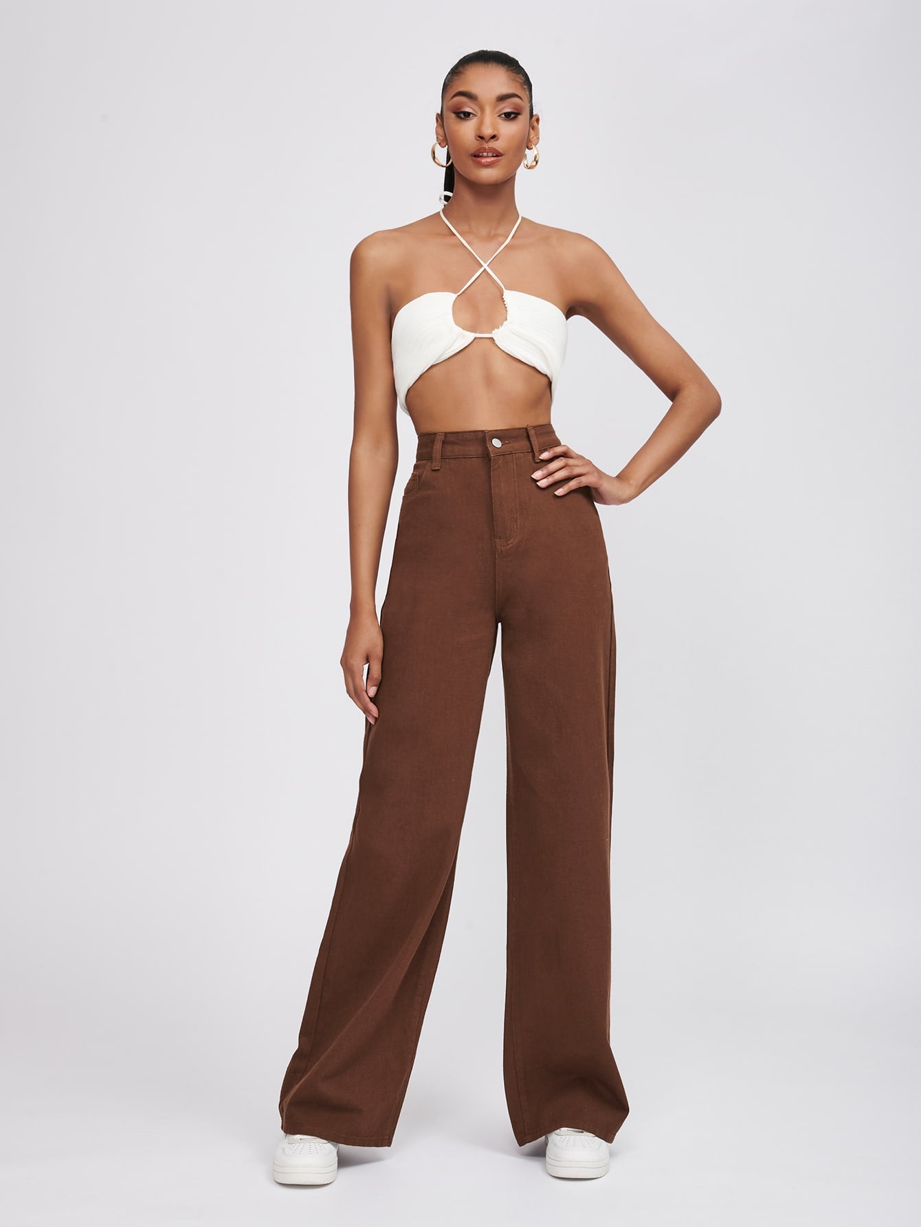 MEELANA Women's Wide Leg Fit High Rise Jeans