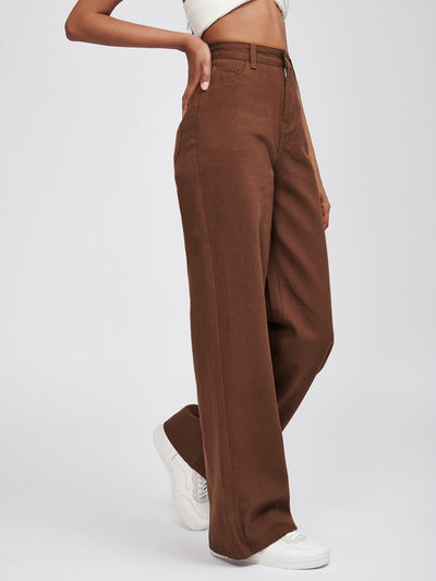 MEELANA Women's Wide Leg Fit High Rise Jeans