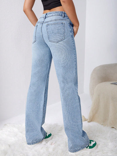 MEELANA Women's Whisker Wide Leg Jeans