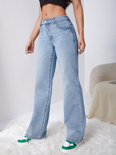 MEELANA Women's Whisker Wide Leg Jeans
