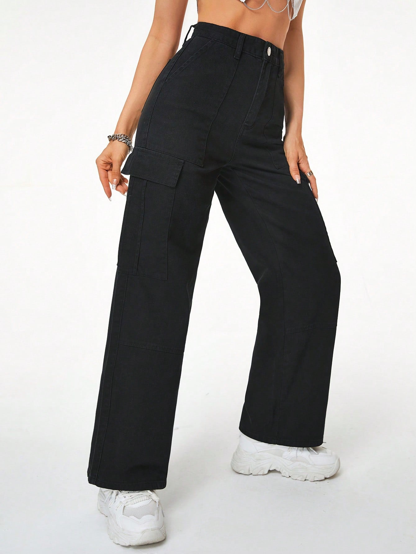 MEELANA Women's 6 Pocket Cargo Jeans