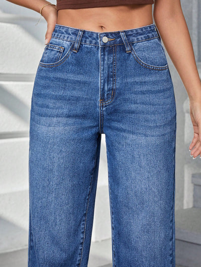 MEELANA Women's Whisker Wide Leg Jeans
