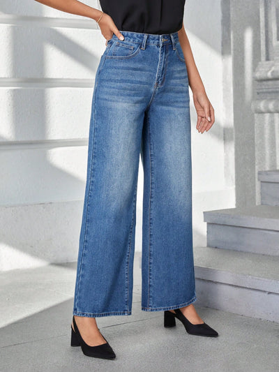 MEELANA Women's Whisker Wide Leg Jeans