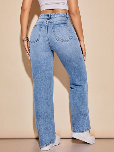 MEELANA Women's Whisker Wide Leg Jeans