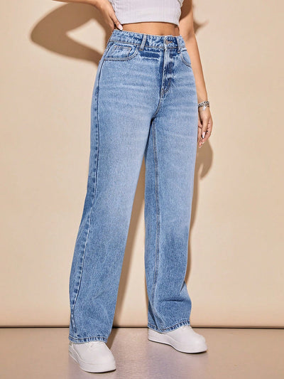 MEELANA Women's Whisker Wide Leg Jeans
