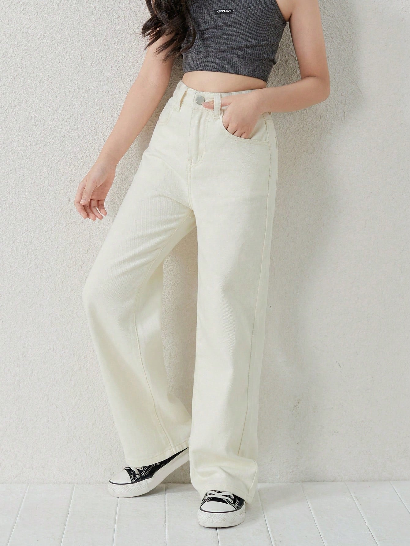MEELANA Women's Wide Leg Fit High Rise Jeans