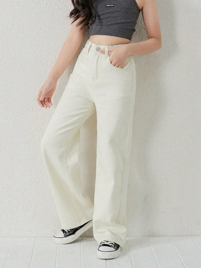 MEELANA Women's Wide Leg Fit High Rise Jeans