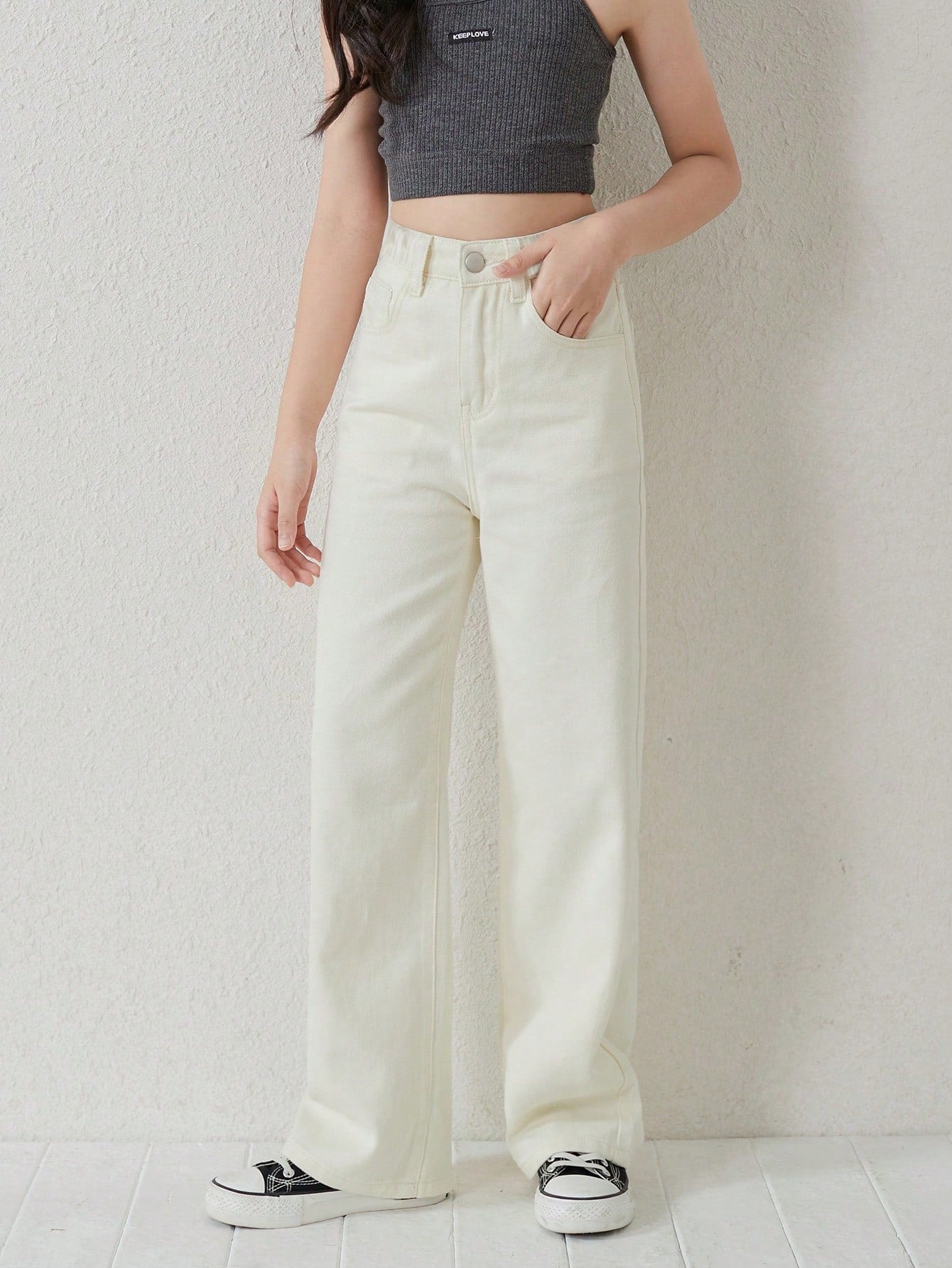 MEELANA Women's Wide Leg Fit High Rise Jeans