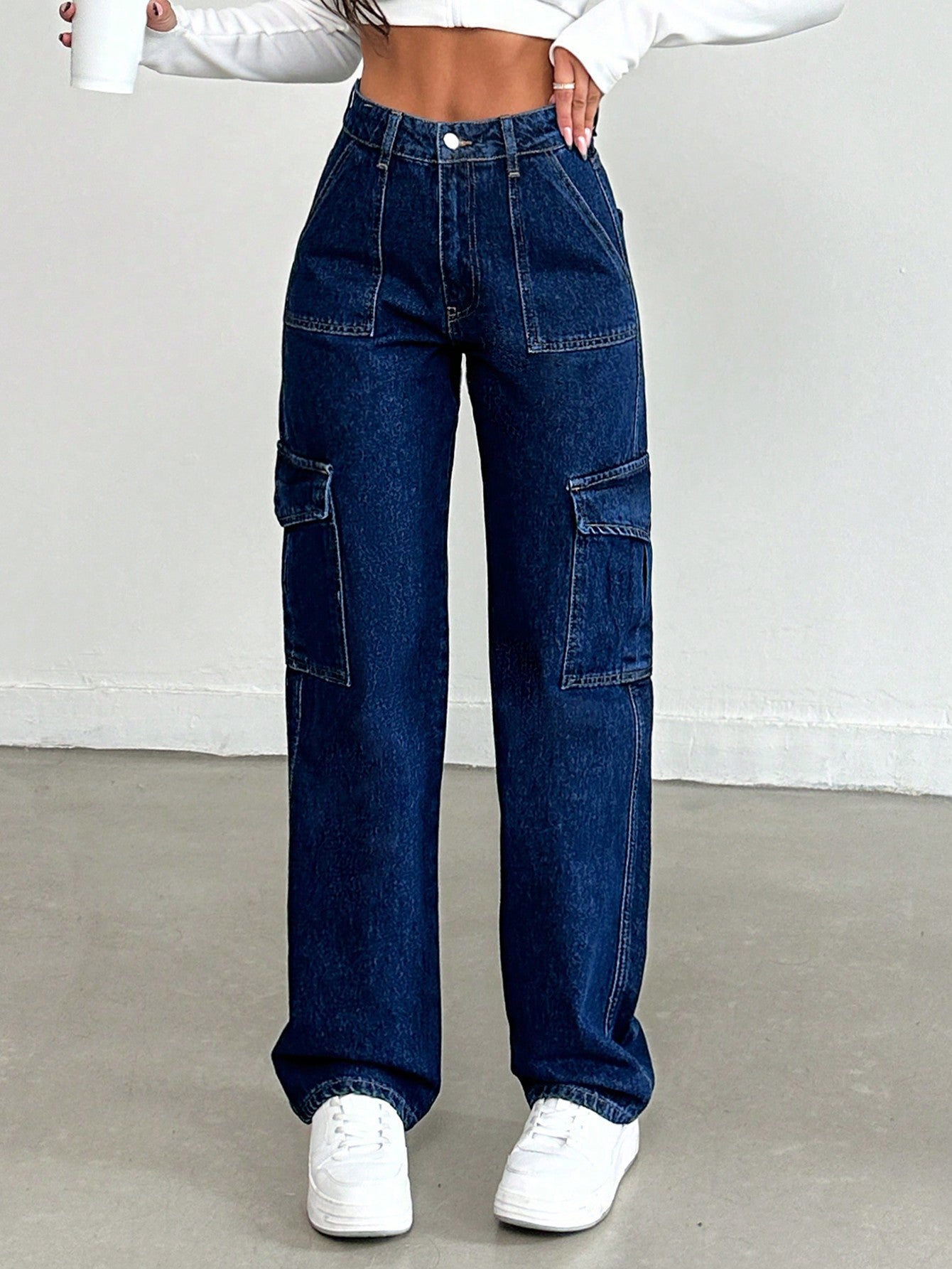 MEELANA Women's 6 Pocket Cargo Jeans