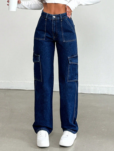 MEELANA Women's 6 Pocket Cargo Jeans