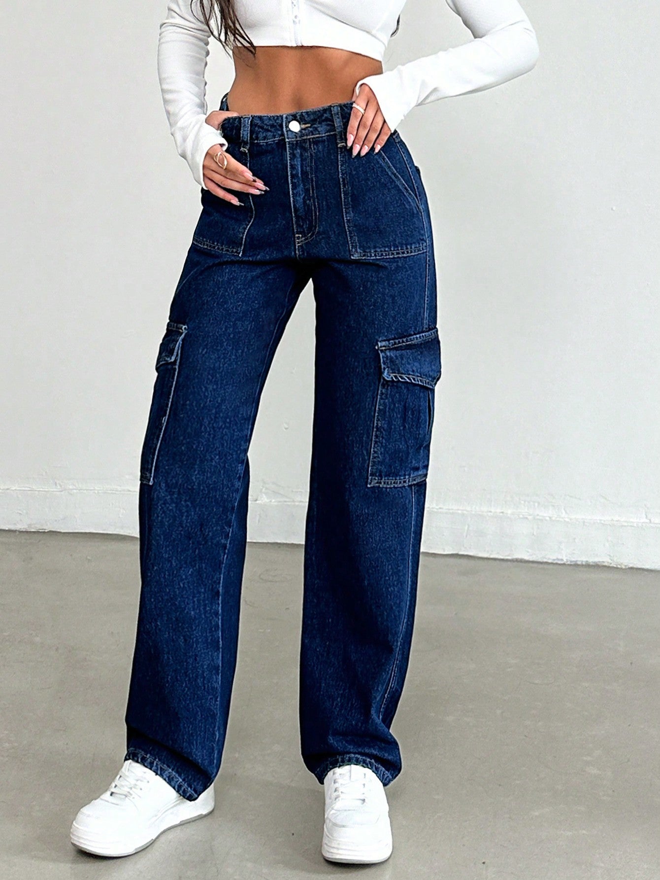 MEELANA Women's 6 Pocket Cargo Jeans