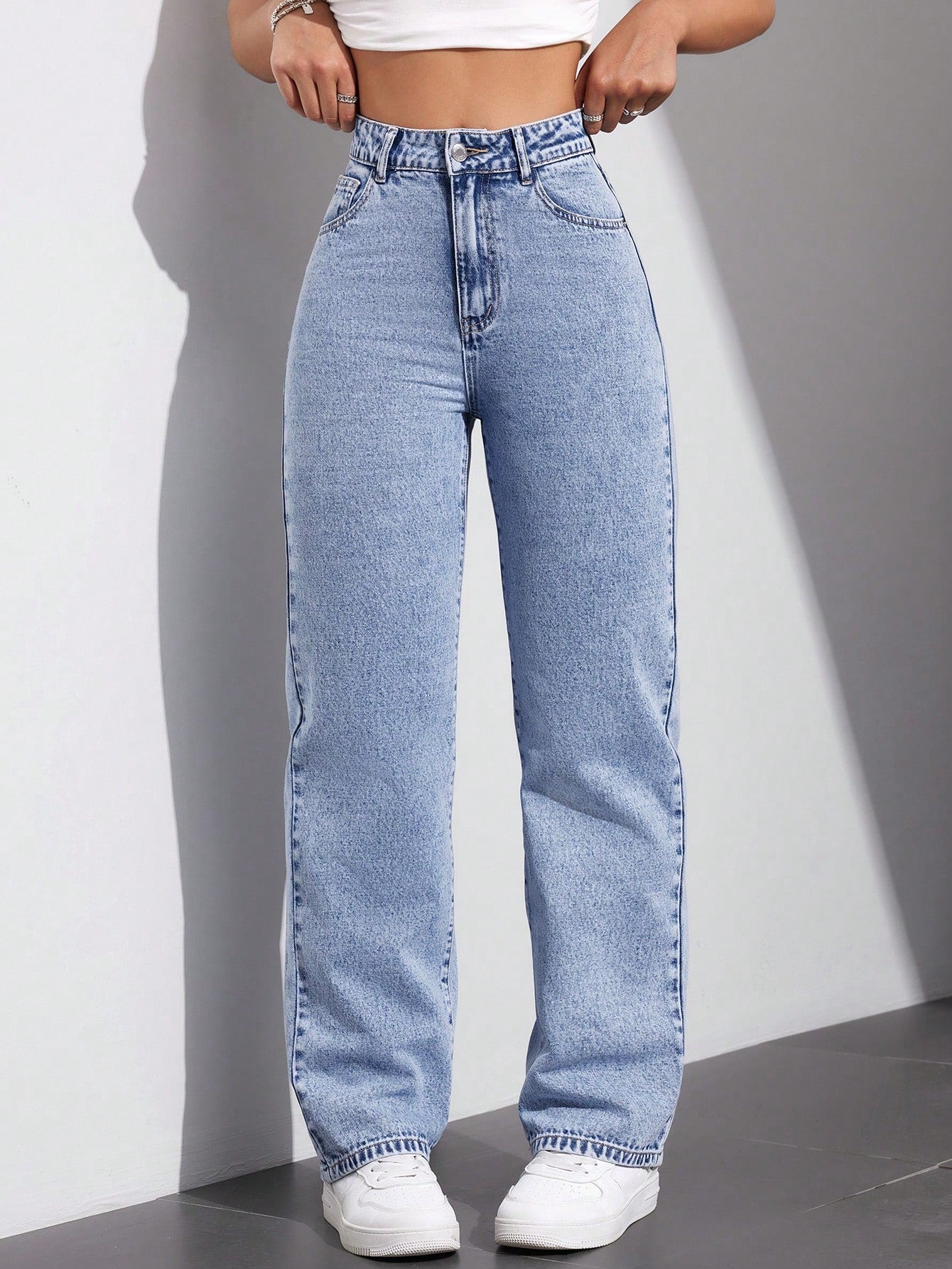 MEELANA Women's Wide Leg Fit High Rise Jeans