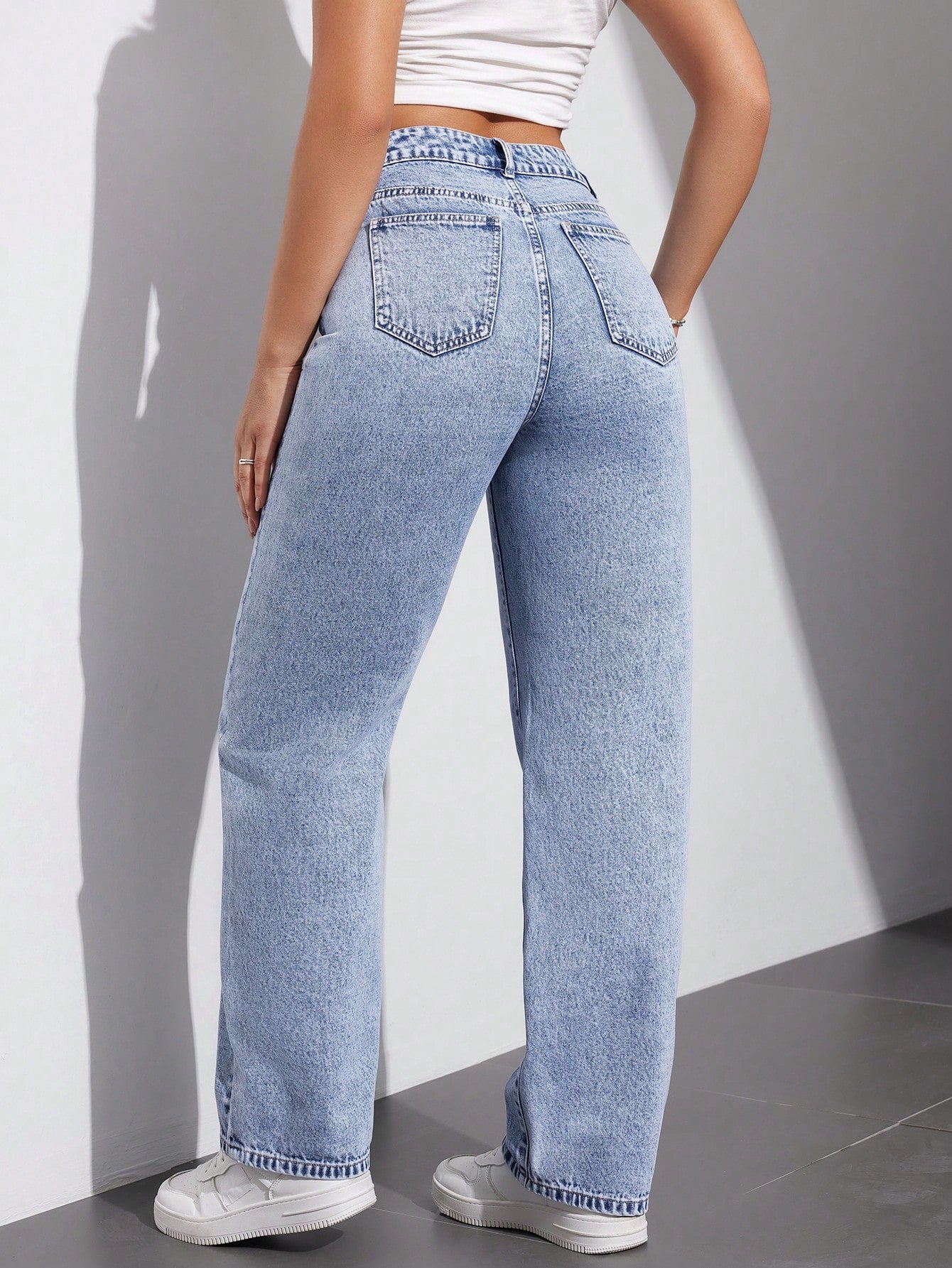 MEELANA Women's Wide Leg Fit High Rise Jeans