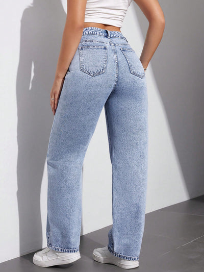 MEELANA Women's Wide Leg Fit High Rise Jeans