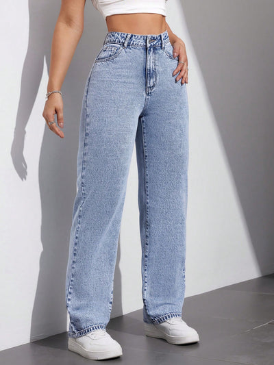 MEELANA Women's Wide Leg Fit High Rise Jeans
