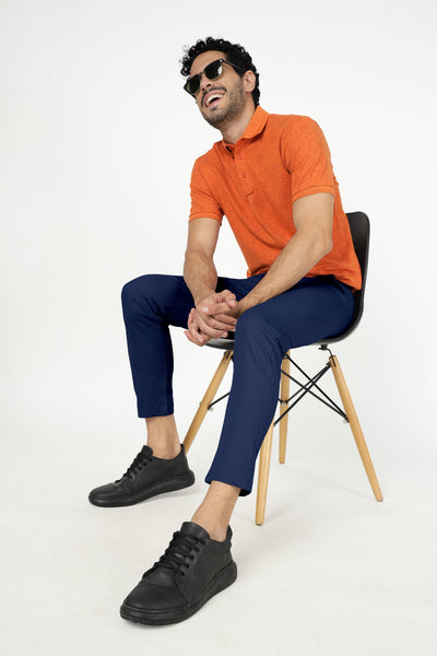 Combo Pack Of 2 Maroon And Blue Lycra Stretchable Formal Stylish Slim Fit Trousers.